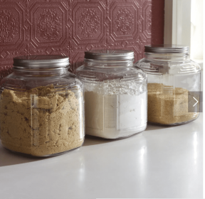 Clear Glass Cracker Jar with Brushed Aluminum Lid, 1 Gallon - 4 Pack