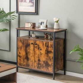 2-Door Buffet Cabinet with Shelves and Cable Management Holes