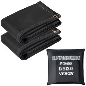 VEVOR Fire Blankets, 2 Pack Welding Blankets, 8' x 10' Fire Suppression Blanket, 1022°F Flame Retardant Blanket, Black Fire Emergency Blankets