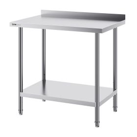 VEVOR 24 x 36 x 36 Inch Stainless Steel Work Table, Commercial Food Prep Worktable Heavy Duty Prep Worktable