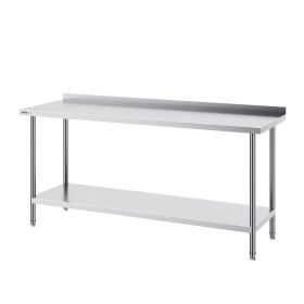 VEVOR 24 x 72 x 36 Inch Stainless Steel Work Table, Commercial Food Prep Worktable Heavy Duty Prep Worktable