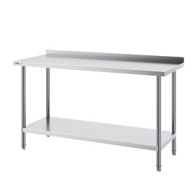 VEVOR 24 x 60 x 36 Inch Stainless Steel Work Table, Commercial Food Prep Worktable Heavy Duty Prep Worktable