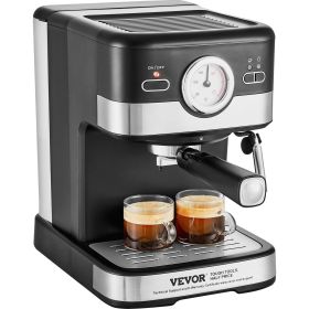 VEVOR Espresso Machine, 15 Bar Semi-Automatic Espresso Maker with Milk Frother Steam Wand for Latte and Cappuccino