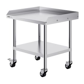 VEVOR Stainless Steel Work Table, 24 x 28 x 30 Inch Commercial Food Prep Worktable with 4 Wheels, Casters