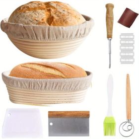 Rattan bread basket baking tool set