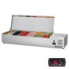 55" Condiment Countertop Refrigerated Salad Prep Station w/Stainless Steel Cover