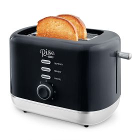 Rise by Dash 2-Slice Toaster: Defrost, Reheat + Auto Shut off, 7 Browning Levels for Bread, English Muffins & More, Black