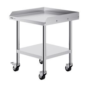 VEVOR Stainless Steel Work Table, 24 x 24 x 30 Inch Commercial Food Prep Worktable with 4 Wheels, Casters