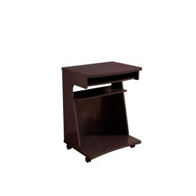 Utility Cart Microwave Cart Kitchen Cart Computer Cart one gliding shelf two shelves rounded corners mobile on rolling castor wheels red cocoa espress