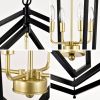 8-Light Lantern Tired Farmhouse Ceiling Hanging Light Black Chandelier Metal Modern Pendant Light Fixtures for Kitchen Island Dining Room Living Room