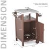 Outdoor Grilling Table with Storage,Stainless Steel Countertop Kitchen Island Cart with Storage Cabinet,Outdoor Grill Table for BBQ