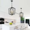 18.11" Matte Black + Gold Chandelier for Dining Room