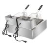 EH82 5000W MAX 110V 12.7QT/12L Stainless Steel Double Cylinder Electric Fryer US Plug