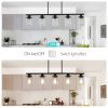 Modern Industrial 5-Light Chandelier with Clear Glass Shades, Matte Black Metal Frame Hanging Ceiling Light Fixture for Dining Room, Kitchen Island