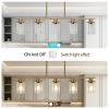 Modern Industrial 5-Light Chandelier with Clear Glass Shades, Golden Metal Frame Hanging Ceiling Light Fixture for Dining Room, Kitchen Island