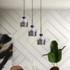 Modern Home Pendant Light Gray Glass Hanging Light Fixture for Kitchen Dining Room