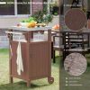 Outdoor Grilling Table with Storage,Stainless Steel Countertop Kitchen Island Cart with Storage Cabinet,Outdoor Grill Table for BBQ