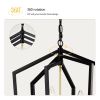 18.11" Matte Black + Gold Chandelier for Dining Room