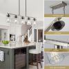 Brushed Nickel 5-Light Chandelier - Contemporary Kitchen Island Pendant Light with Clear Glass Shades for Dining Room, Farmhouse