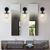 1-Light Wall Lamp with Clear Glass Shade, Modern Wall Sconce, Industrial Indoor Wall Light Fixture for Bathroom Living Room Bedroom Over Kitchen Sink