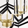 18.11" Matte Black + Gold Chandelier for Dining Room