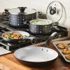 Farberware Disney 7 Piece Ceramic Nonstick Pots and Pans Set, Black