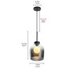 Modern Home Pendant Light Gray Glass Hanging Light Fixture for Kitchen Dining Room