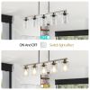 Brushed Nickel 5-Light Chandelier - Contemporary Kitchen Island Pendant Light with Clear Glass Shades for Dining Room, Farmhouse