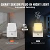 VEVOR LED Night Light, 4 Pack Plug in LED Night Light, 0.6 W 3000k Soft White Light, with Dusk-to-Dawn Light Sensor, for Bedroom, Bathroom, Hallway