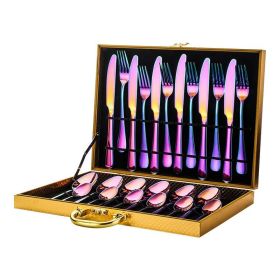 High-end tableware 24 piece set (Color: Colorful)