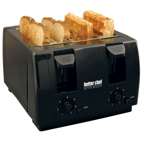 Better Chef Wide Slot 4-Slice Dual Control Toaster (Color: Black)