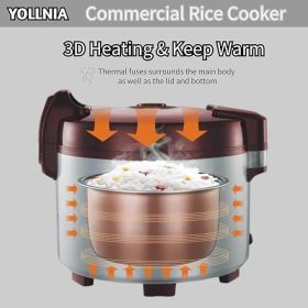 13.8QT/65 Cup Commercial Large Rice Cooker & Food warmer Non-stick Inner Pot Auto Warmer Mode 1350W Fast Cooking (size: 45 CUPS Cooked Rice)