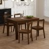 Farmhouse 65" 5-Piece Extendable Dining Table Set with Wheels Kitchen Table Set with 17.7" Pull-out Side Table and Dining Chairs for Small Places