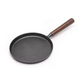 Non-Stick Skillet with Wooden Handle(AMZ Shipping) (Pan Diameter: 10.2inch, Color: Black)