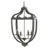 4 - Light Metal Chandelier, Hanging Light Fixture with Adjustable Chain for Kitchen Dining Room Foyer Entryway, Bulb Not Included