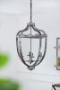 4 - Light Metal Chandelier, Hanging Light Fixture with Adjustable Chain for Kitchen Dining Room Foyer Entryway, Bulb Not Included