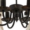 6 - Light Wood Chandelier, Hanging Light Fixture with Adjustable Chain for Kitchen Dining Room Foyer Entryway, Bulb Not Included