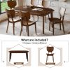 Vintage 7-Piece Dining Table Set with 6 Dining Chairs,Kitchen Table Set for 6 with Curved Back and Seat