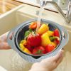 Multifunctional Mixing Bowl with Lid Set 3 Replaceable Graters Food Strainer and Colander Fruit Vegetable Washing Basket Stainless Steel