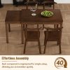 Farmhouse 65" 5-Piece Extendable Dining Table Set with Wheels Kitchen Table Set with 17.7" Pull-out Side Table and Dining Chairs for Small Places