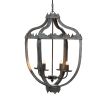 4 - Light Metal Chandelier, Hanging Light Fixture with Adjustable Chain for Kitchen Dining Room Foyer Entryway, Bulb Not Included