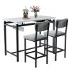 Kitchen Table Set, Dining Table and Chairs for 2, 3 Piece Dining Room Table Set with 2 Upholstered Chairs, Bar Dining Table Set for Small Spaces